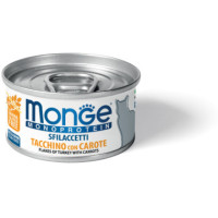 Monge Cat Monoprotein мясные хлопья для кошек из индейки с морковью 80г
